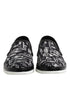 Dolce & Gabbana Black Slip On Printed Men Loafers Shoes